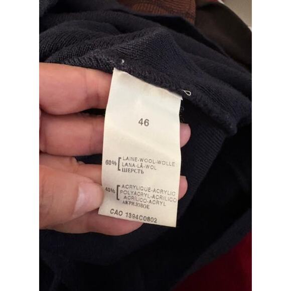 Rodier Paris Blue/Black Wool Blend Button Front Cardigan Sweater Size 46 L/XL - Picture 6 of 6